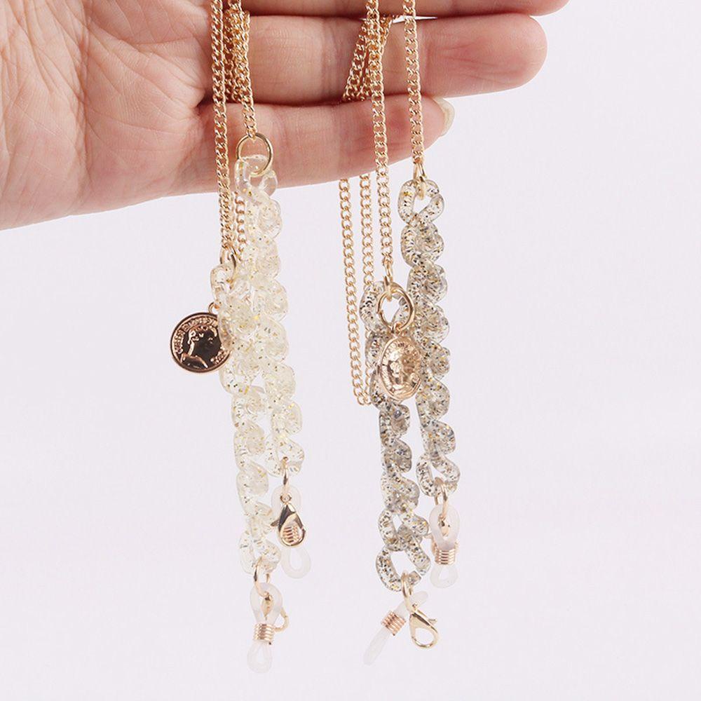 ESPO Dây Xích Giữ Mắt Kính Hình Tròn Đính Đá Quý