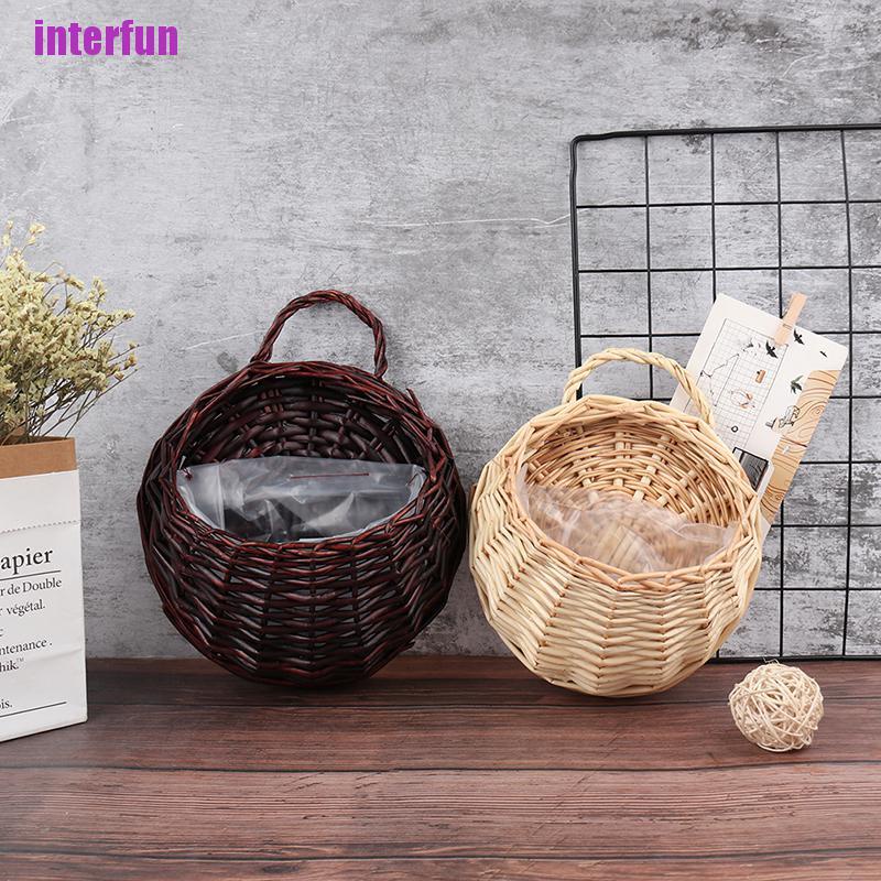 Giỏ Mây Treo Tường Đựng Chậu Hoa Tiện Dụng