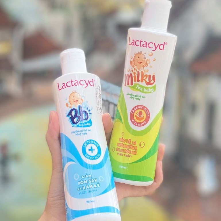 [Quà 20k]Sữa Tắm Cho Bé,Sữa Tắm Gôi Lactacyd Milky/BB Dung Tích 250ml An Toàn Cho Bé,Tặng Ống Bón Thuốc Trị Giá 20k