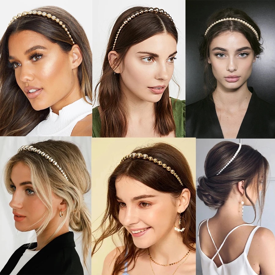 Băng đô cài tóc đính ngọc trai lớn sang trọng ngọt ngào cho nữ