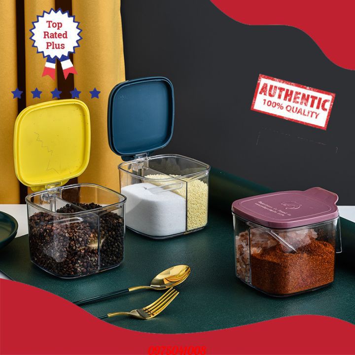 [ Siêu Rẻ] Hộp đựng gia vị 2 ngăn siêu tiện lợi | BigBuy360 - bigbuy360.vn