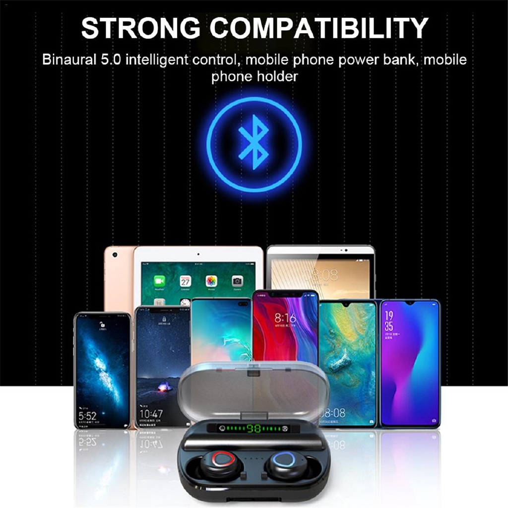 bluetooth 5.0 Headset TWS Wireless Mini Earbuds 5D Stereo Bass In Ear Headphones | BigBuy360 - bigbuy360.vn