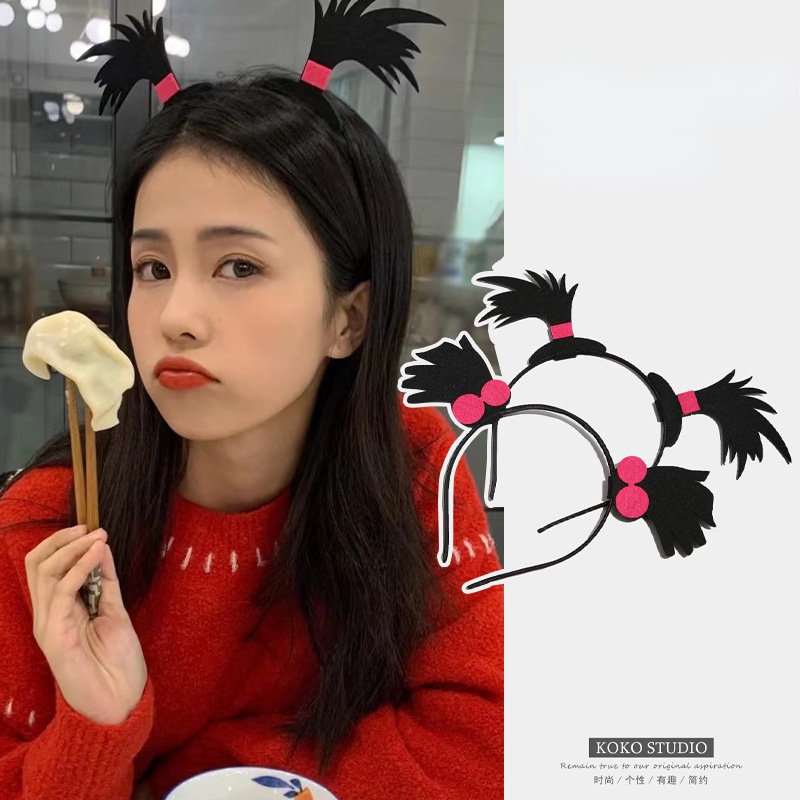 Băng Đô Cài Tóc Màu Đen Vui Nhộn Cho Bé