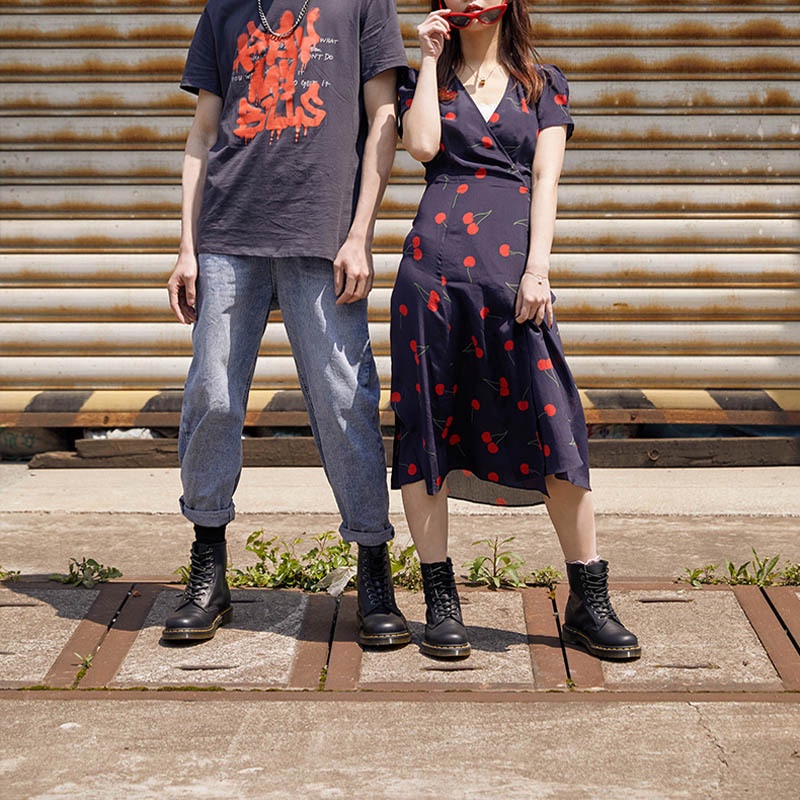 Giày bốt Dr.Martens bằng da thật cổ cao phong cách cổ điển dành cho cả nam và nữ