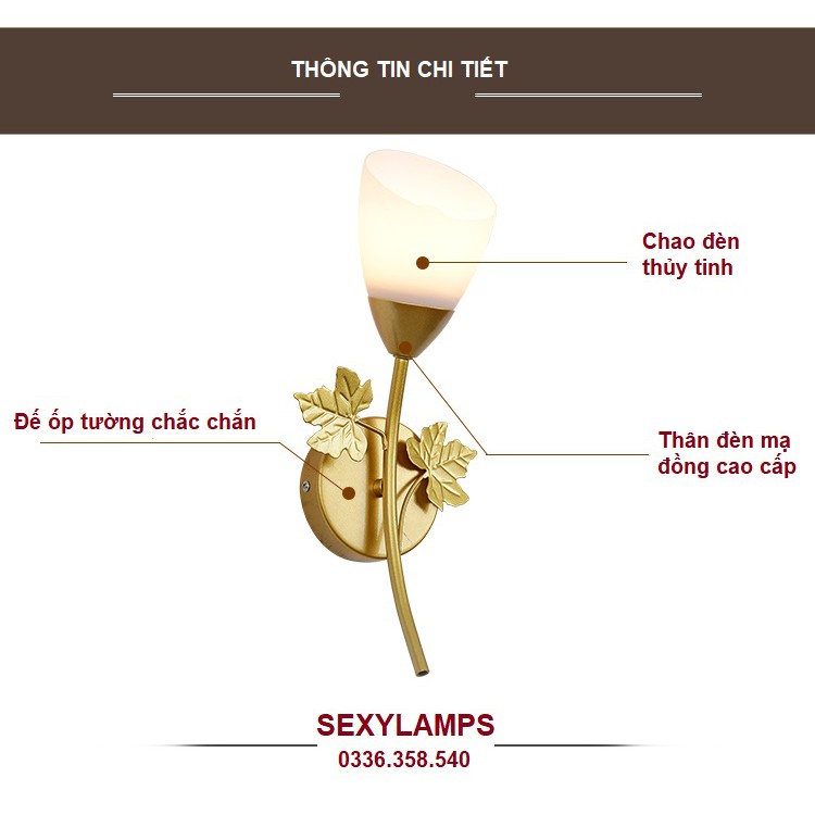 Đèn gắn tường phòng khách, phòng ngủ, cầu thang (Tặng kèm bóng led)