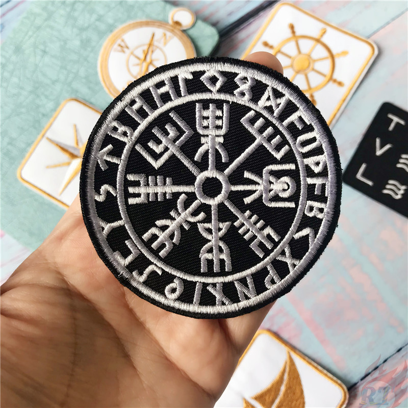 Miếng vá ủi thêu họa tiết phong cách thuyền buồm Viking