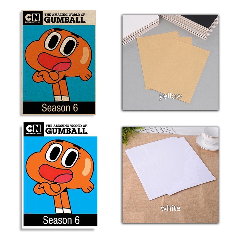 Tấm Áp Phích Trang Trí Phòng Trẻ Em Bằng Giấy kraft Chất Lượng Cao In Hình Hoạt Hình world of gumball