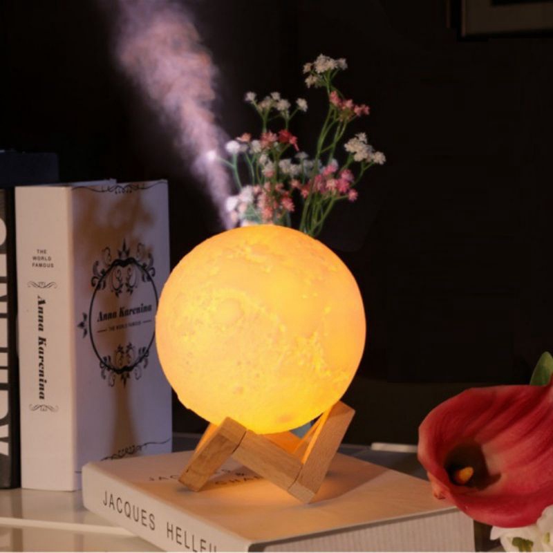 Máy Xông Tinh Dầu Mặt Trăng Trụ Tròn Thay Đèn Ngủ Máy Phun Sương Mặt Trăng Tỏa Hương Thơm Khử Mùi Tạo Ẩm Chống Khô Da