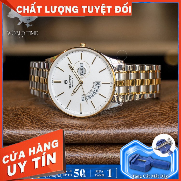 HÀNG CAO CẤP -  Đồng Hồ Nam Sunrise 1127SA Chính Hãng Full Box Kính Sapphire Chống Xước Chống Nước Dây Da Cao Cấp  - Hà