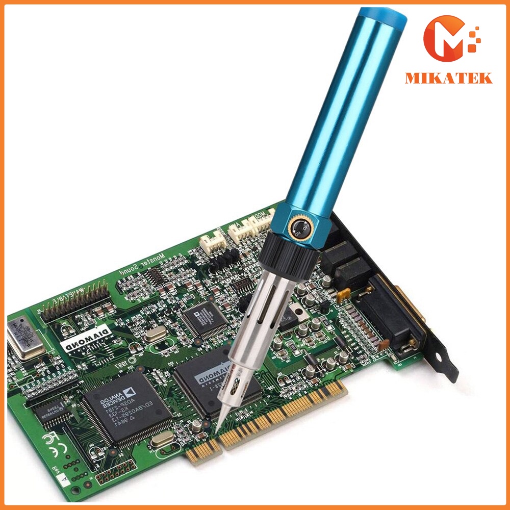Máy Khò Hàn Thiếc Mini Cầm Tay 2 trong 1 sử dụng khí ga khò nhiệt hơi nóng gia đình đa năng Mikatek