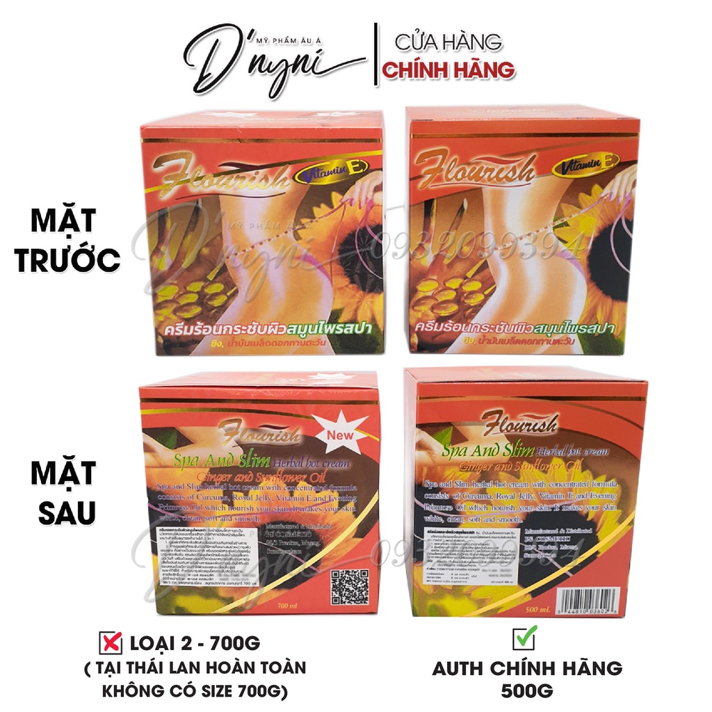 Kem Tan Mỡ Bụng Gừng Ớt Flourish Thái Lan 500ml