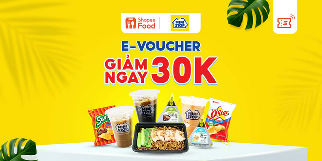 [E-voucher] - Giảm 30K đơn từ 99K khi đặt hàng tại cửa hàng tiện lợi Ministop tại ShopeeFood trên Shopee