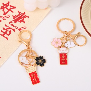 Set 4 Móc Khóa Hình Mèo May Mắn Dễ Thương