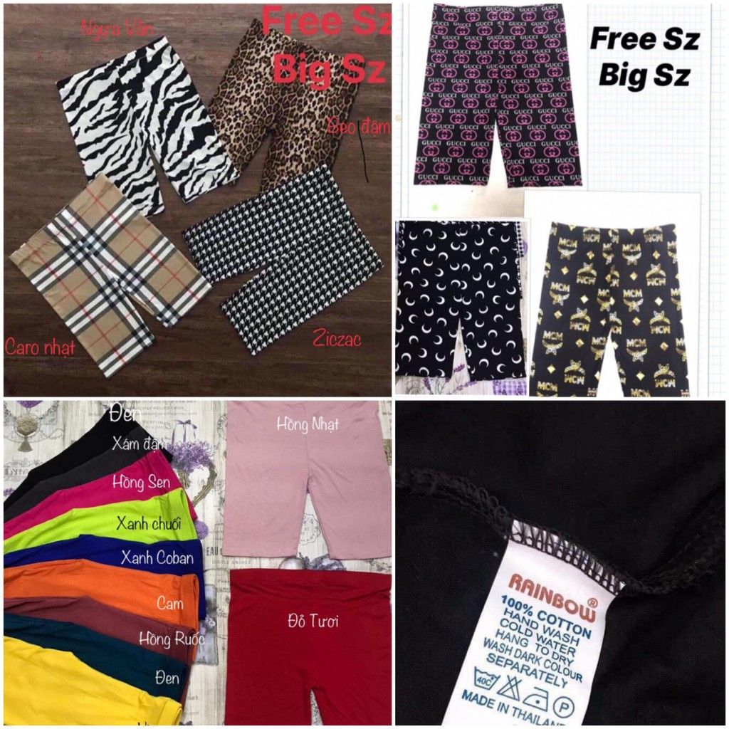 BIGSIZE Quần ngố trên gối legging đùi thun thái lan (hàng RAINBOW)