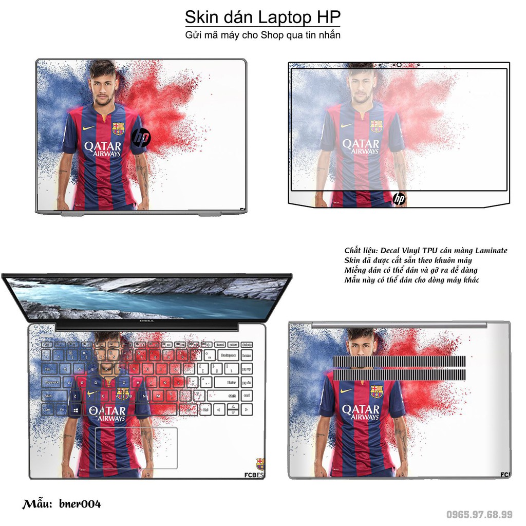 Skin dán Laptop HP in hình Neymar (inbox mã máy cho Shop)