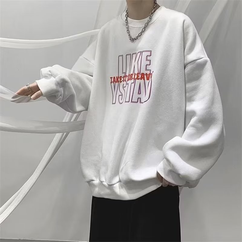 Áo Nỉ Tay Dài In Chữ Thời Trang Hàn Quốc Dành Cho Nam Size M-5XL