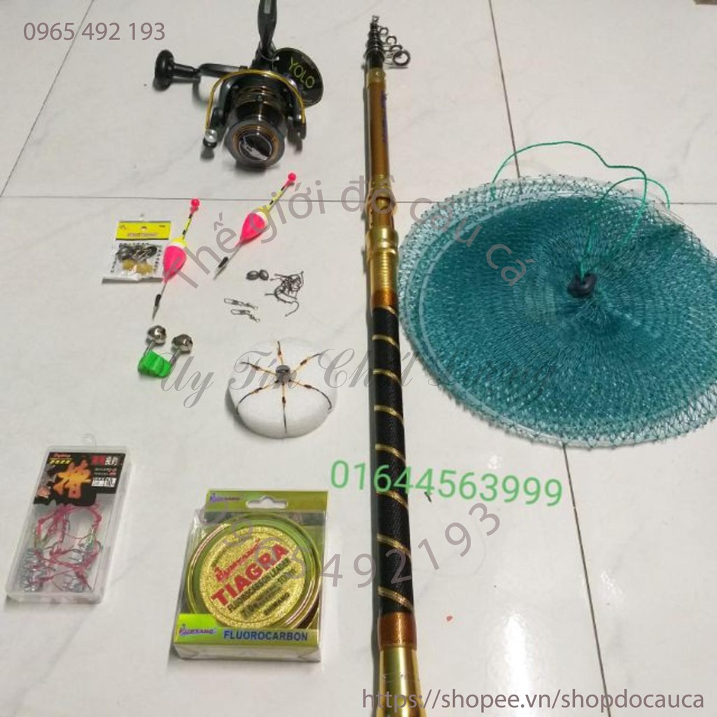 Bộ cần câu tiga 3m máy yolo ms6000 kèm phụ kiện ( rẻ vô địch )