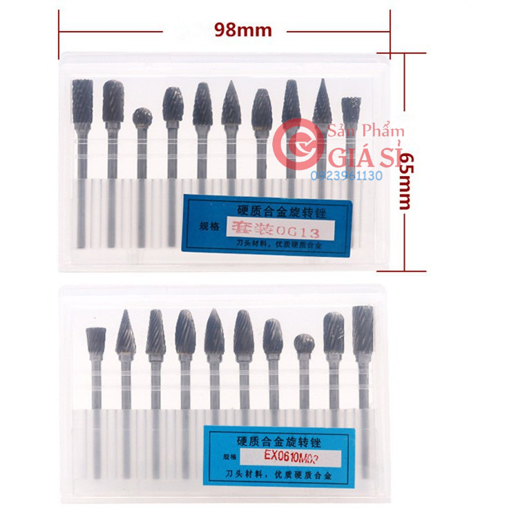 Bộ 10 mũi khắc, mài, làm lũa Vonfram cao cấp ❤️freeship❤️
