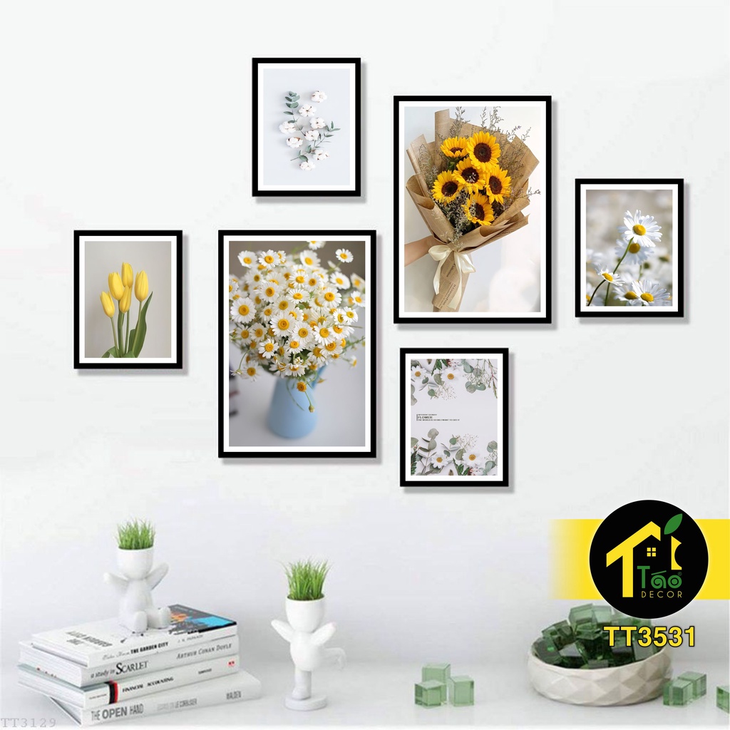 16 Set tranh treo tường có khung, khổ Lớn, kèm đinh móc, tranh dán tường, decor nhà, Táo Decor
