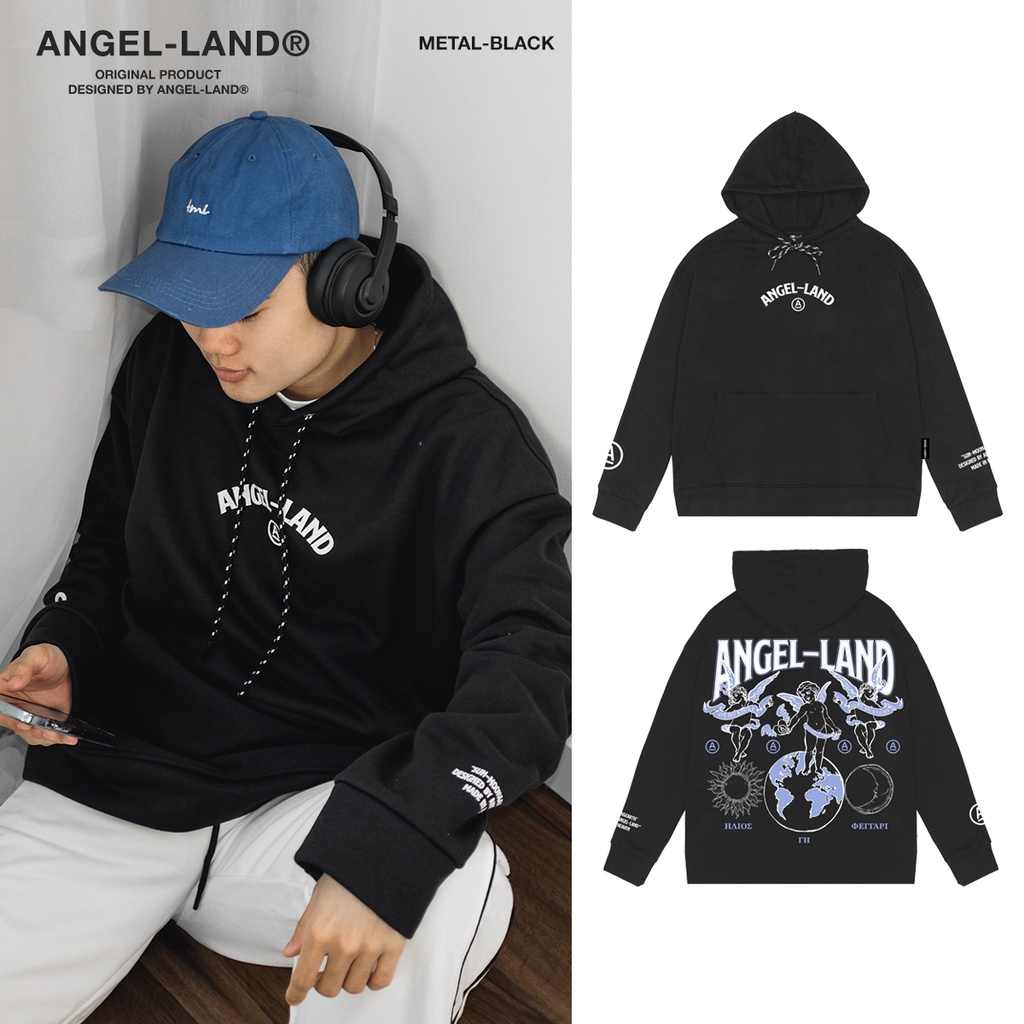 Áo Khoác Hoodie Angel-Land Earth Sun Moon Grey Hoodie Nỉ Bông - SM