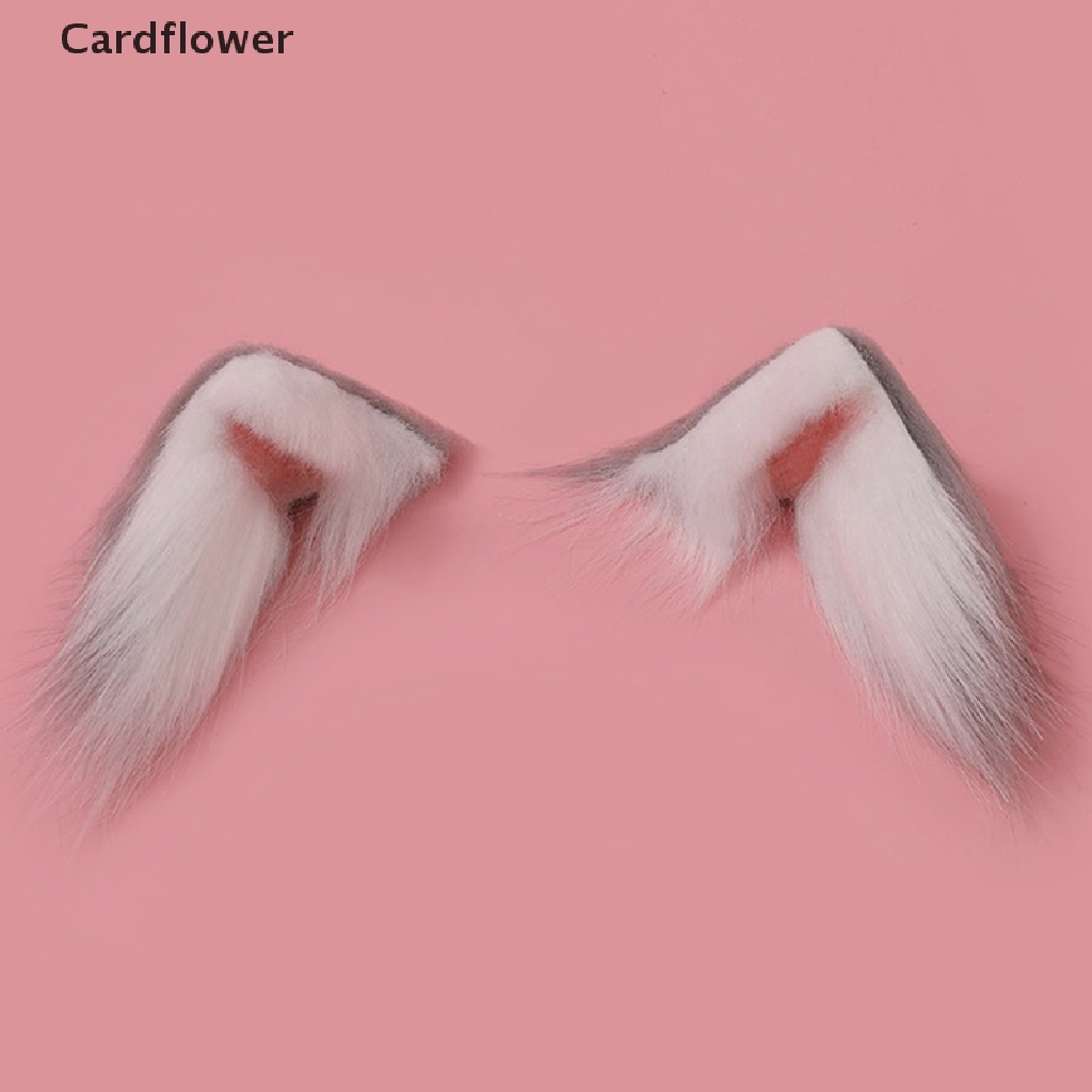 &lt; Cardflower &gt; Kẹp Tóc Tai Cáo Lông Xù Phụ Kiện Hóa Trang Lolita