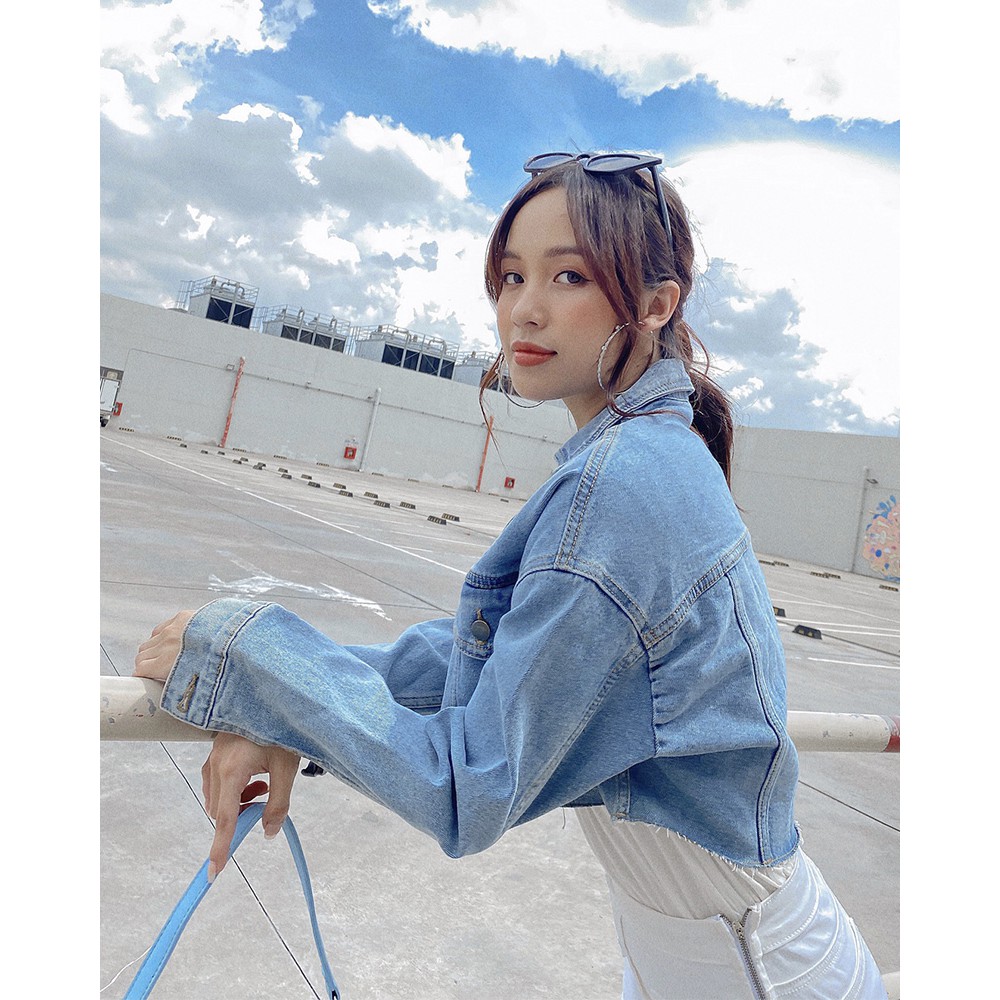 Áo khoác jean MIEU dáng lửng - FA10 | BigBuy360 - bigbuy360.vn