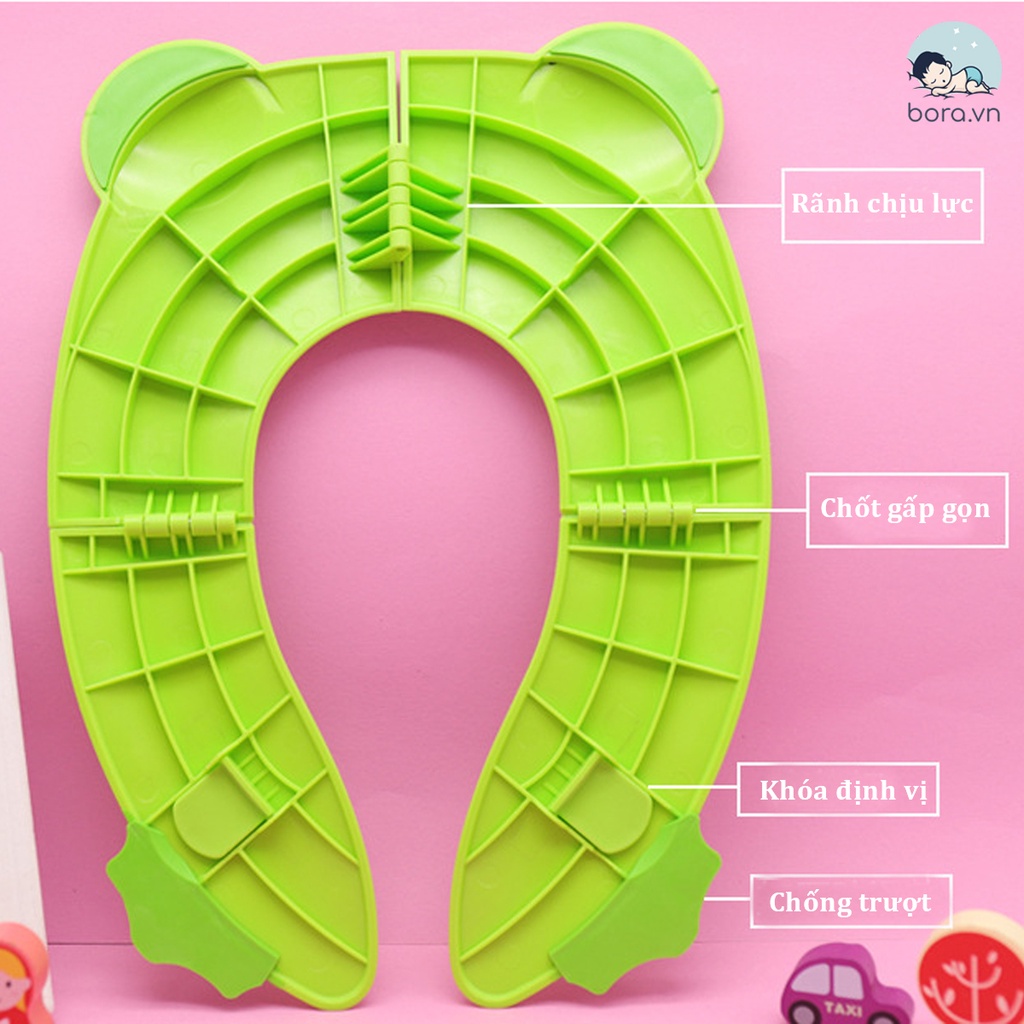 Nắp thu gọn bồn cầu cho bé đi vệ sinh có thể gắp gọn mang đi
