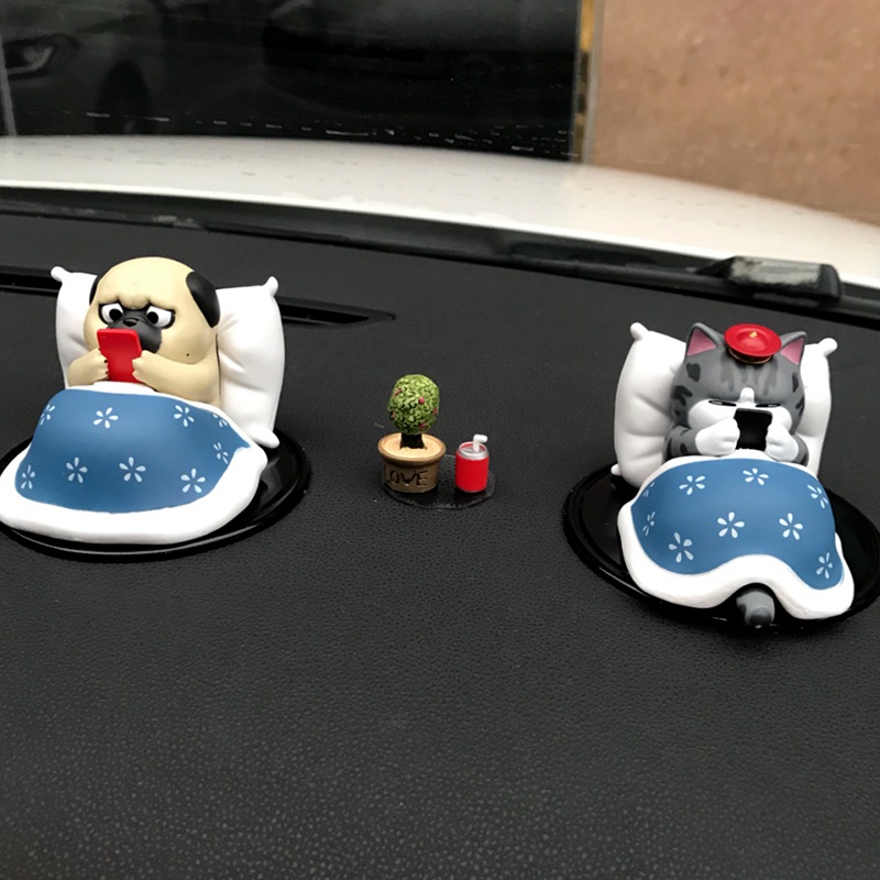 Set mô hình chó mèo hoàng thượng say xỉn cực dễ thương chất liệu PVC dùng làm mô hình trang trí, quà tặng bạn bè-Ráp