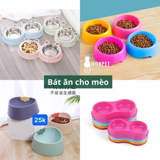 Bát ăn cho mèo, bát ăn thú cưng, bát ăn đơn cho mèo, bát ăn đôi con ếch, bát ăn dâu tây cho mèo - mon pet shop