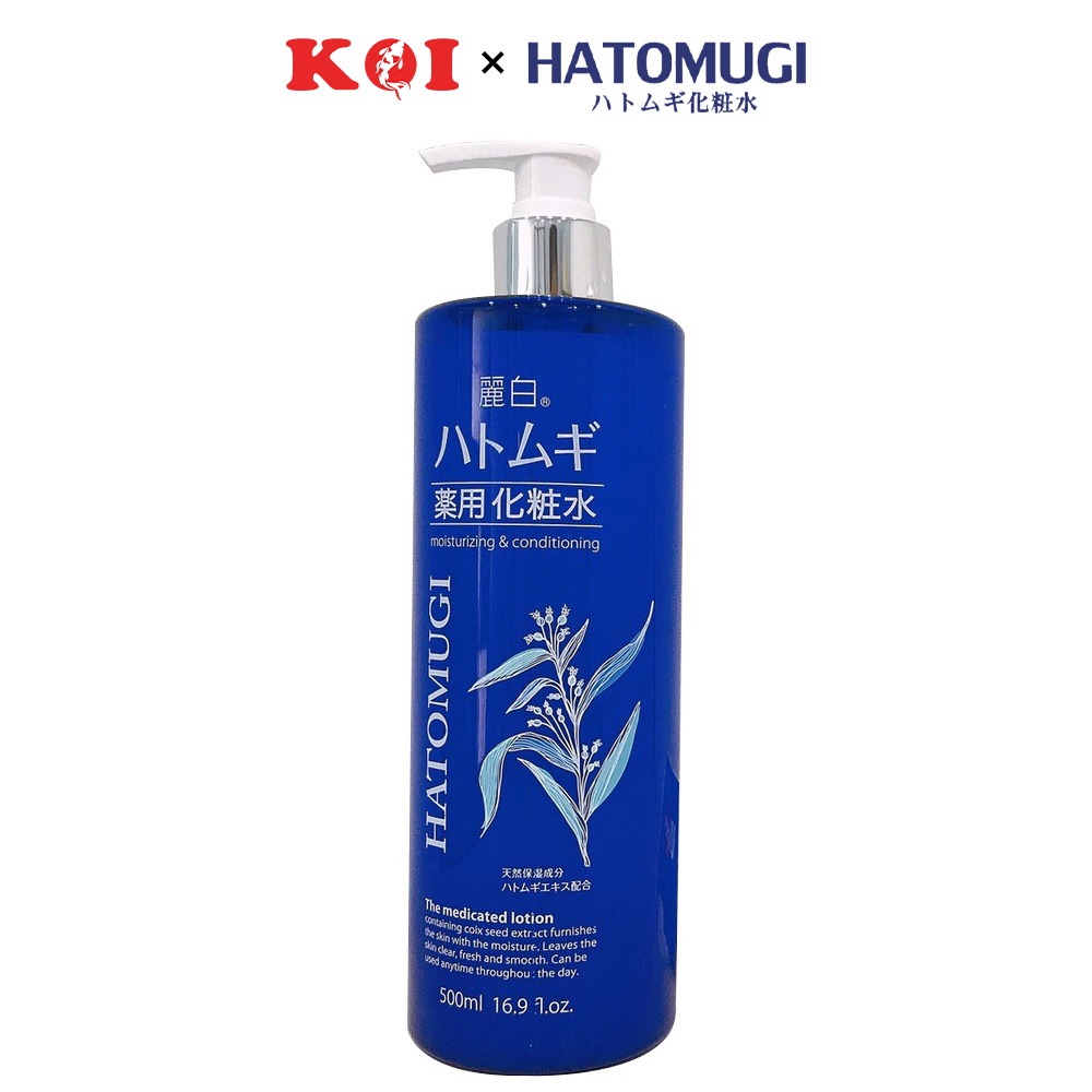 Nước hoa hồng dưỡng ẩm sâu và làm sáng da Hatomugi High Moisturizing Lotion 500ml (màu xanh)