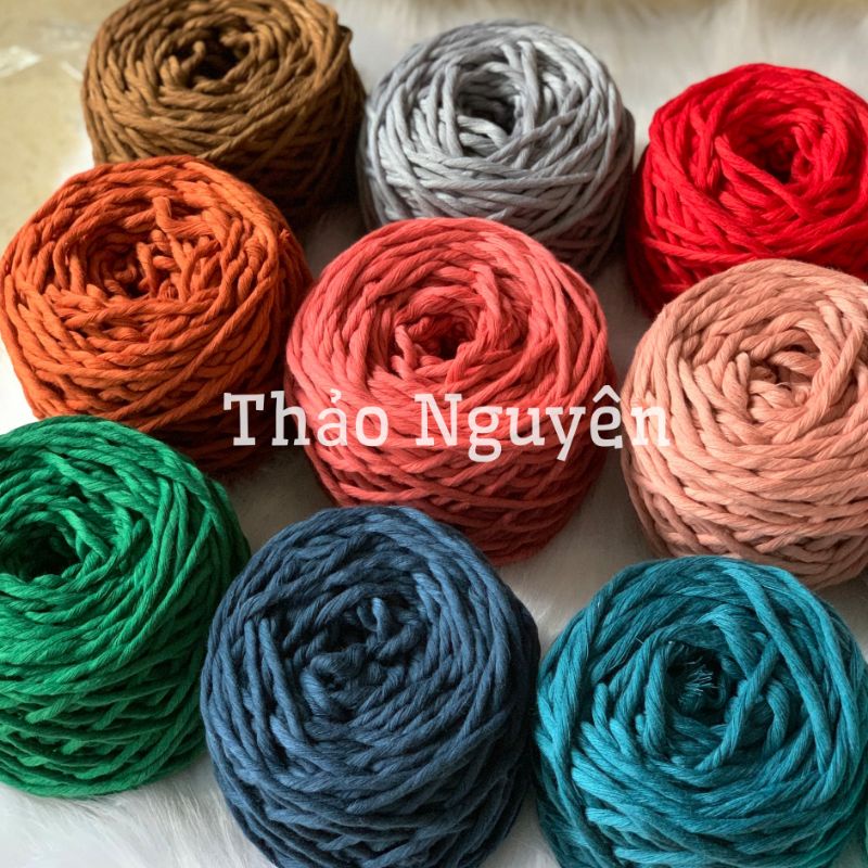 Dây thừng se  macrame , dây cotton 1 xoắn - 5mm. FULL COLOR