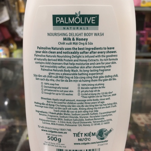 Sữa tắm Palmolive mật ong dưỡng ẩm sảng khoái 500g