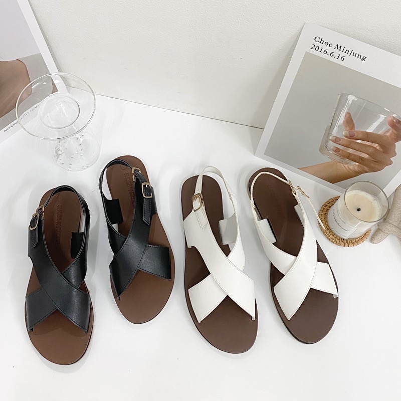 GIÀY SANDAL ĐẾ BẰNG THỜI TRANG SANDAL CHÉO BẢNG SHOES PARADISE CXB