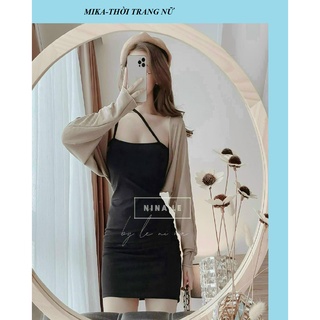 Đồ nữ đẹp, sét váy body kèm áo khoác quá đẹp