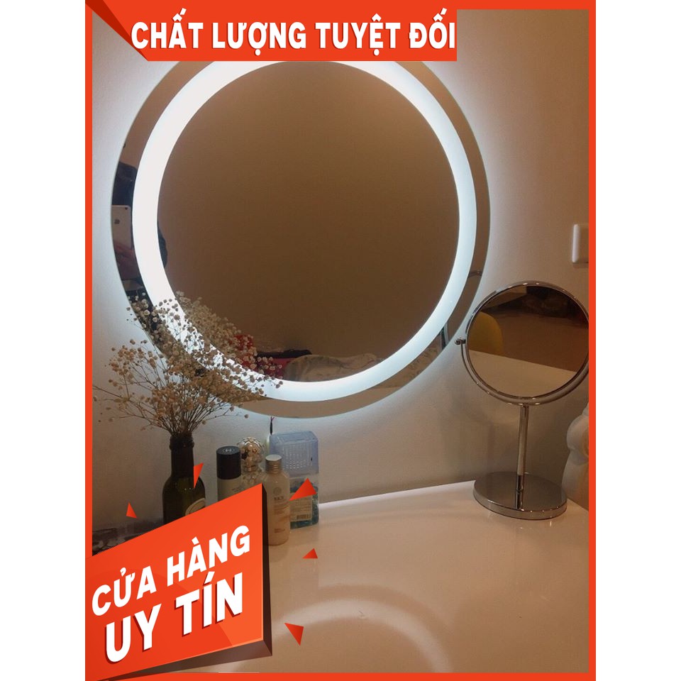 Gương đèn Led tròn treo tường phun cát màu trắng cảm ứng cao cấp cho nhà tắm bàn trang điểm Gương Decor Giá Tại Xưởng