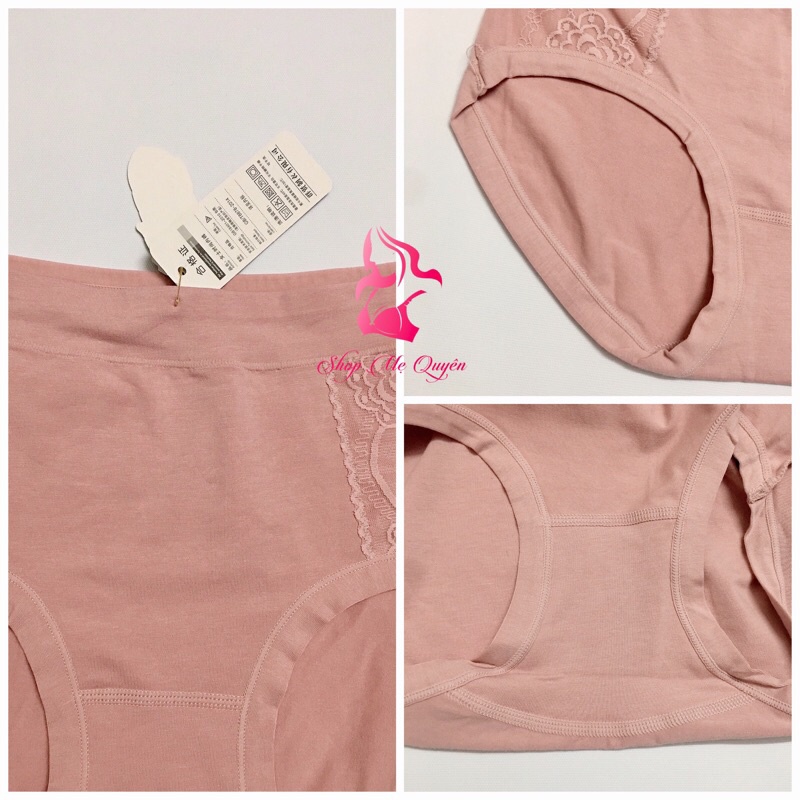 Quần lót cotton phối ren chút ren- hàng cạp cao ôm bụng nâng mông