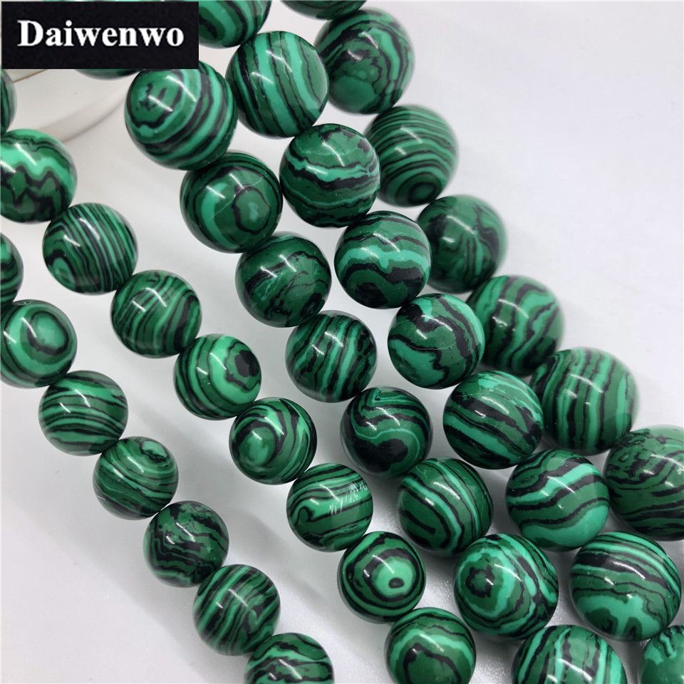 Chuỗi Hạt Đá Malachite Xanh 4-16mm