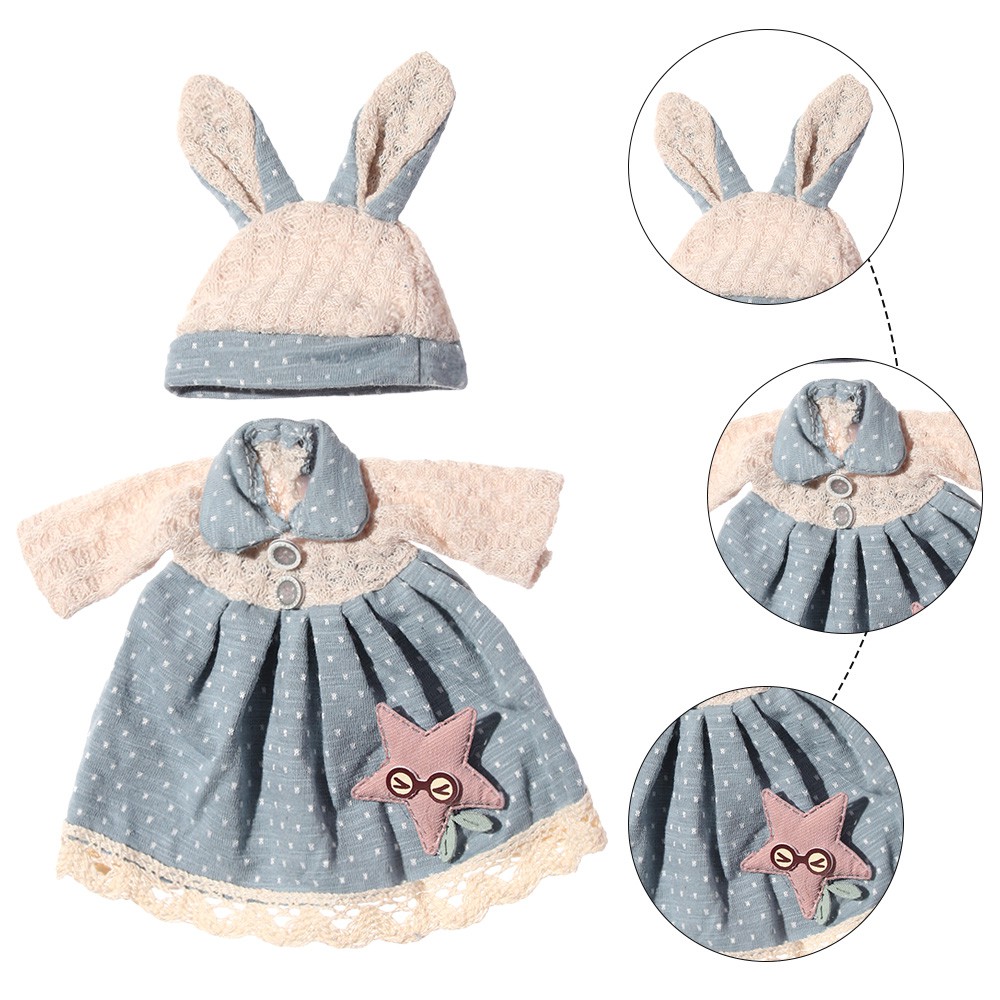 Đầm Búp Bê Bằng Vải May Viền Ren DIY Kích Thước 16cm/31cm Mới Cho Búp Bê