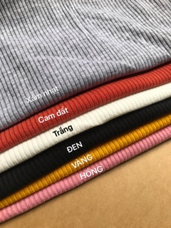 ÁO ỐNG THÊU ( thun gân 6 màu )