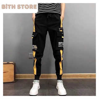 Quần jogger thể thao nam túi hộp phối vải dọc ống quần, quần dài kaki nam đẹp