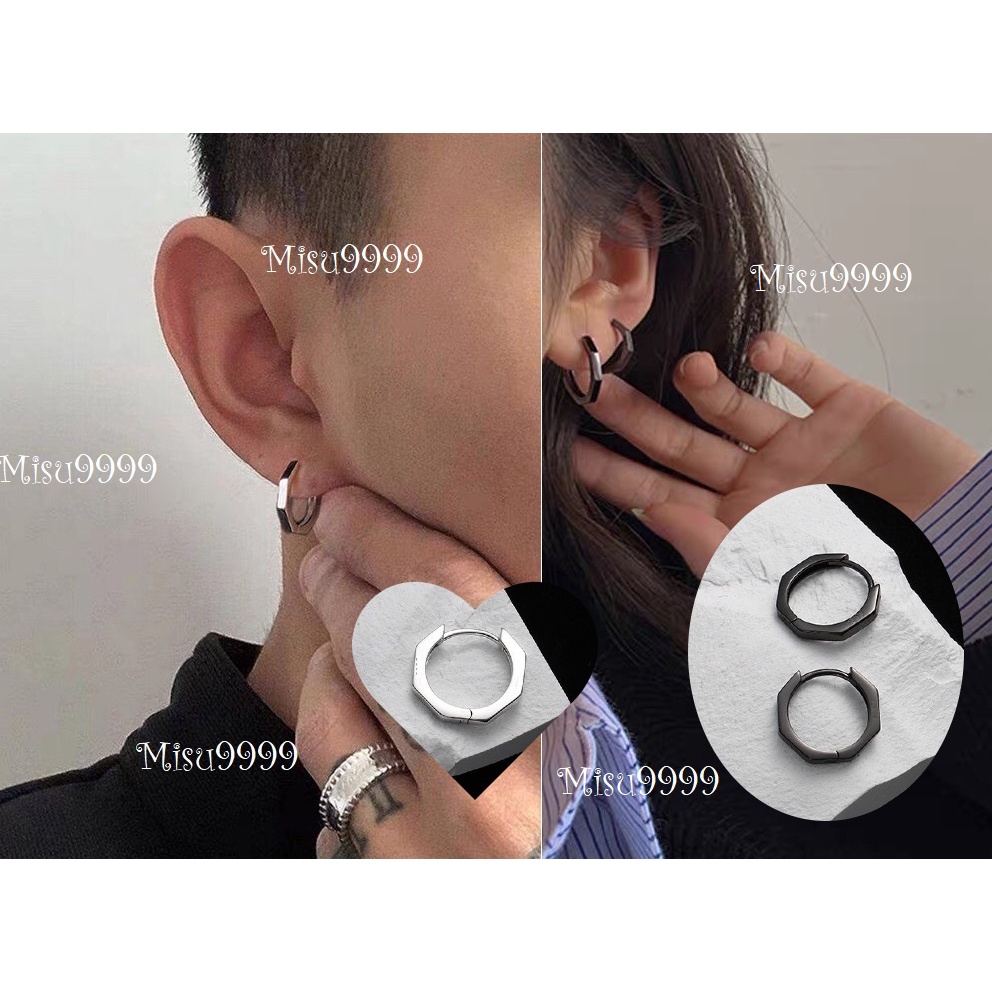 Khuyên titan octagram (bát giác ) nam nữ