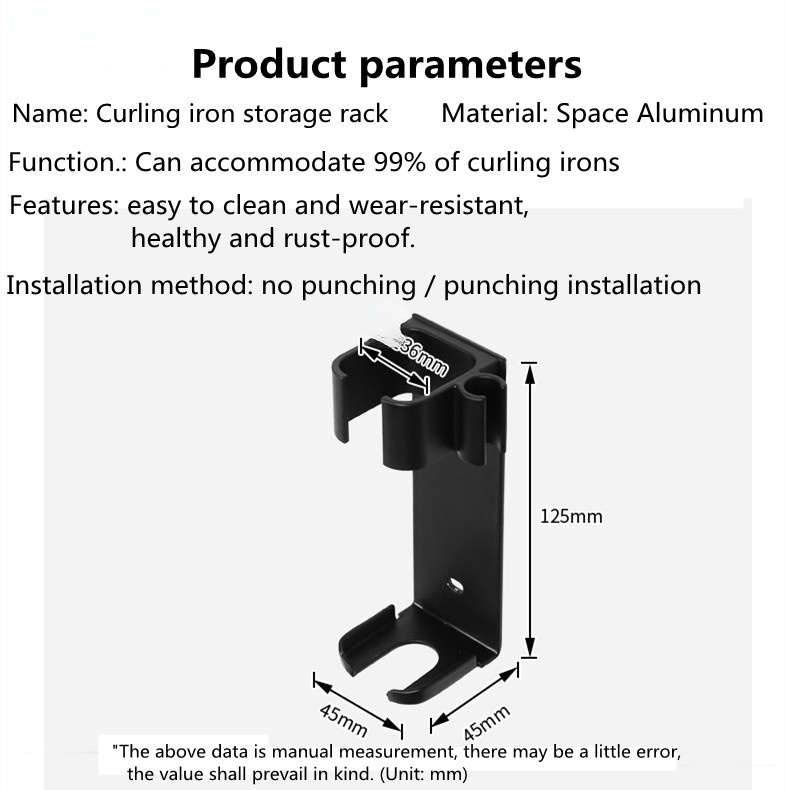 1 Giá Đỡ Máy Uốn Tóc Bằng Hợp Kim Nhôm Màu Đen