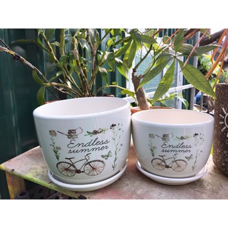 [Xinh Garden] Chậu Bát Sứ Trồng Cây Để Bàn