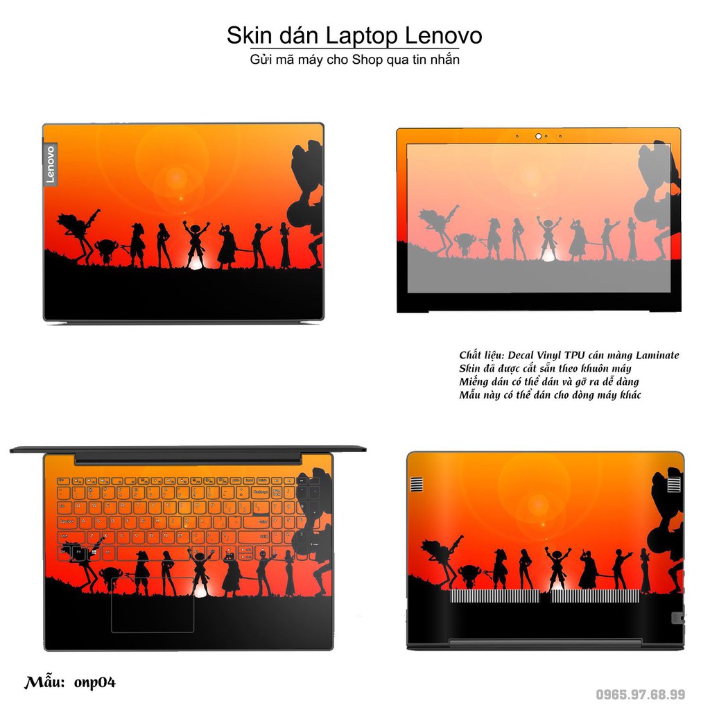 Skin dán Laptop Lenovo in hình One Piece (inbox mã máy cho Shop)