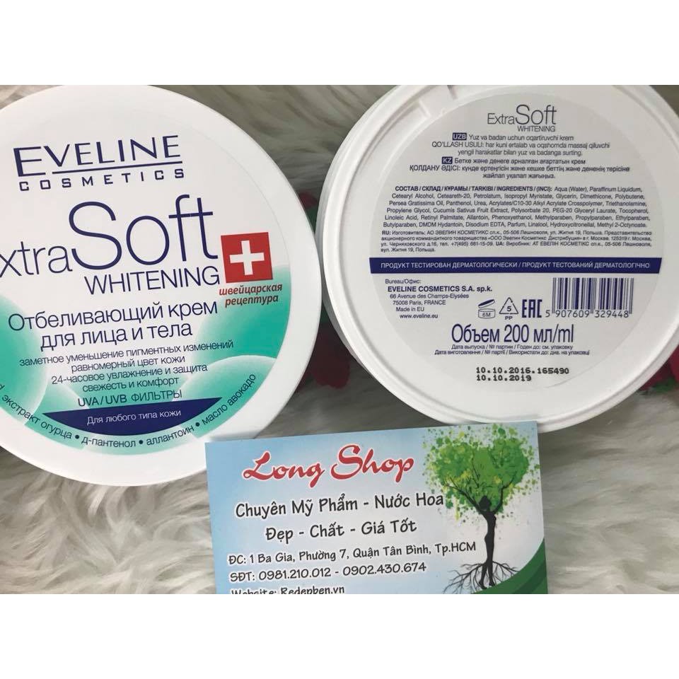 Kem dưỡng trắng mặt và toàn thân Eveline Extra Soft Whitening