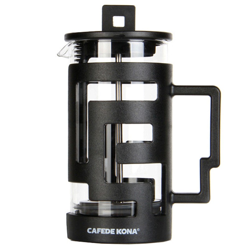 Cafede Kona 2Pcs Coffee Pot French Press Coffee Maker Percolators Coffee Maker Coffee Pot- White & Black