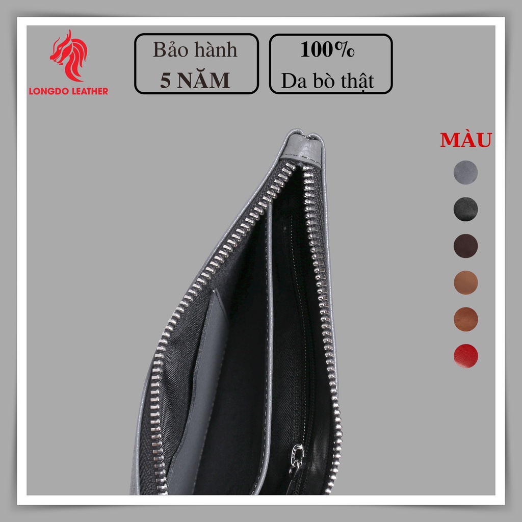 Ví da nữ cao cấp da bò thật - Bảo hành 5 năm - Thương hiệu uy tín Longdo Leather - BNM01