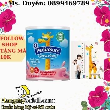 (có bill nhập) SỮA PEDIASURE GROW &amp; GAIN 400g