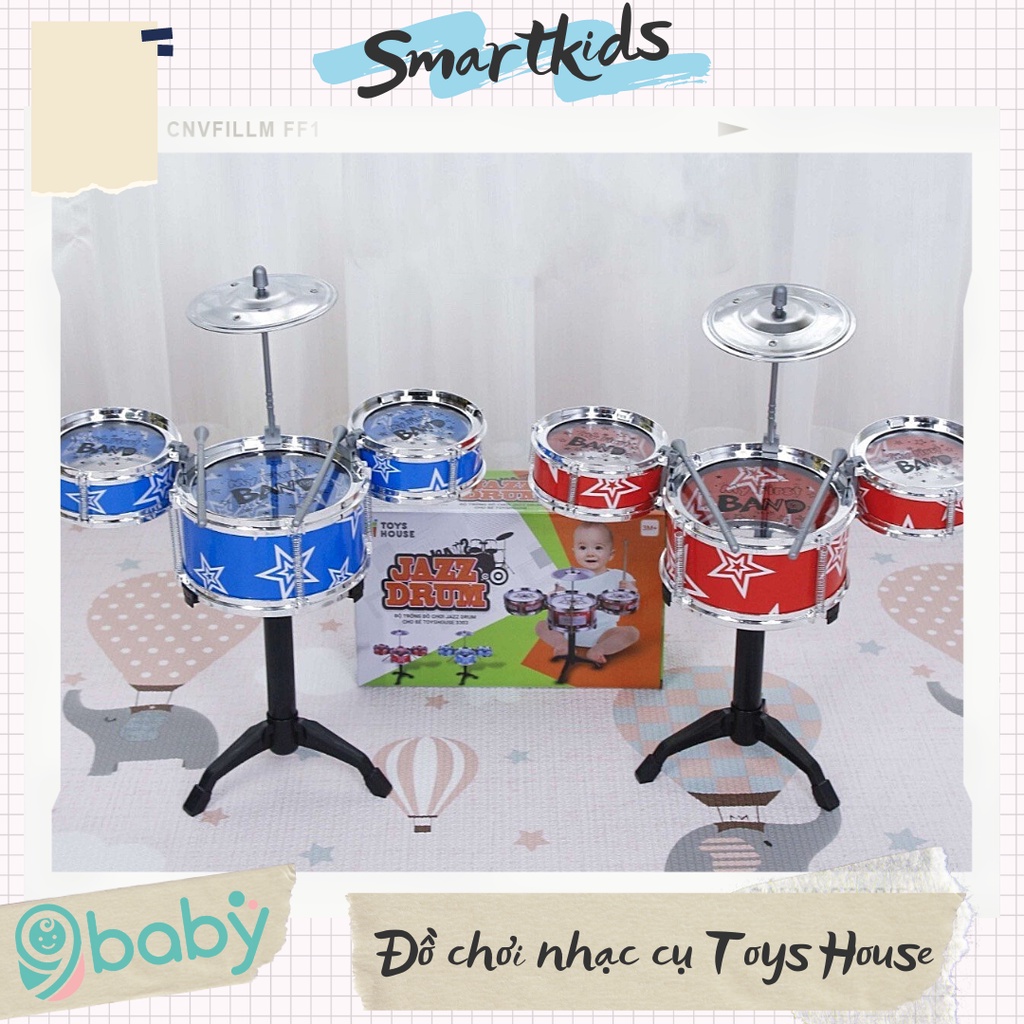 [ẢNH THẬT + VIDEO] Bộ Trống đồ chơi cho bé Jazz Drum Toys house