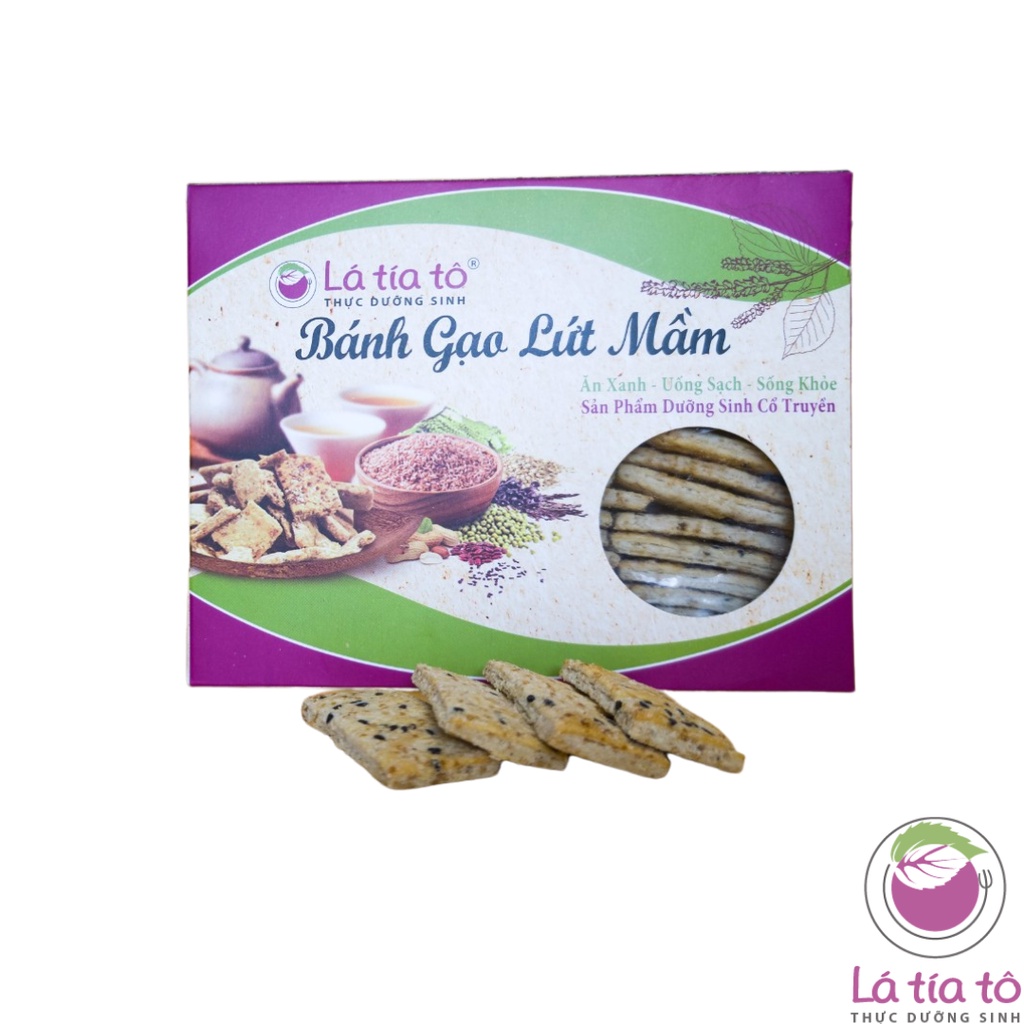 BÁNH GẠO LỨT MẦM ÍT NGỌT ĂN KIÊNG GIẢM CÂN 300gr - LÁ TÍA TÔ